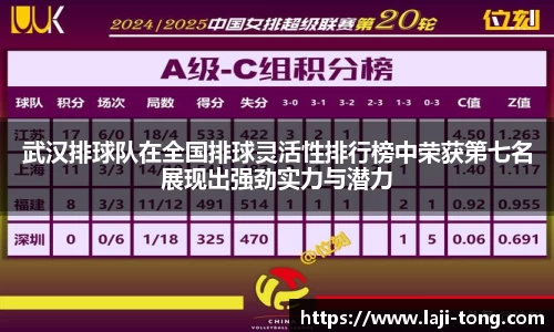 武汉排球队在全国排球灵活性排行榜中荣获第七名展现出强劲实力与潜力
