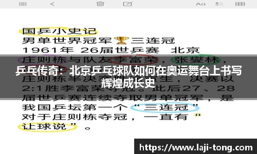 乒乓传奇：北京乒乓球队如何在奥运舞台上书写辉煌成长史